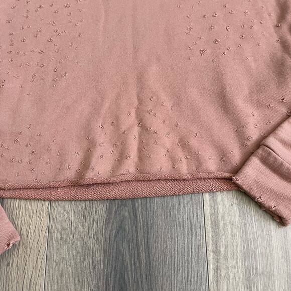 ALO Yoga Fierce Distressed Crewneck Cropped Pullover Sweatshirt Size XS Small * - Picture 6 of 10